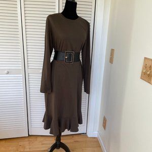 Casual long Knitt Dress with Volant